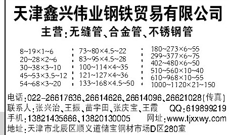 天津鑫兴伟业钢铁贸易有限公司